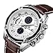MEGIR Mens Analog Quartz Wrist Watches Fashion Military Pilot Multifunction Leather Chronograph Wristwatch,Luminous Waterproof Casual Business Office Work School Sport Watch for Men Gifts…