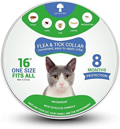 Flea and Tick Collar for Cats, Prevention and Control Fleas, Ticks, Lice and Pests for 8 Months, Hypoallergenic and Safe Design, 1 Size Fully Adjustable Waterproof Kitten Collar