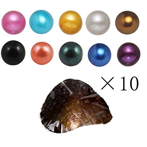 10PCS Freshwater Aquaculture Love Wish Pearl Shell Surprise To Explore Oyster Pearls Potato mixed colors 7-8mm