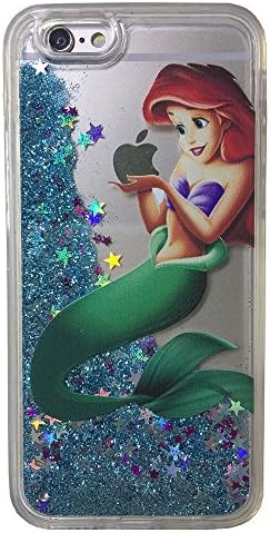 Brilliant Luxury Glitter Liquid Floating FULL Protective iPhone Cover for iPhone 5S/5E,Bling Bling Little Mermaid Ariel Eating/Holding Logo Apple