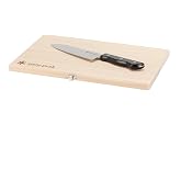 Snow Peak Cutting Board and Knife Set, Chopping Block, Foldable, Natural Birch Wood, Stainless Steel Knife, Camping, Picnic, Large