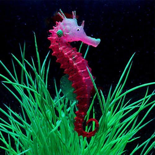 Hipppcampus Red Aquarium Fish Tank Landscape Decoration Glow Simulation Animal Plants Ornament no.43