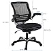 Modway Edge Mesh Back and Mesh Seat Office Chair In Black With Flip-Up Arms in Black