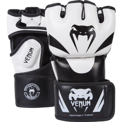 Venum Attack MMA Gloves,  Black/White,  Small