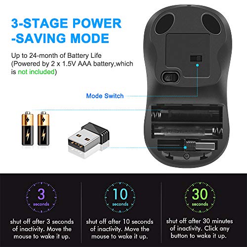 Opluz Wireless Mouse, Bluetooth Presenter Mouse 7 Programmable Button with PowerPoint Clicker Presentation Remote Control Laser Pointer 1200DPI Adjustable for Laptop Chromebook, PC, Desktop, Notebook