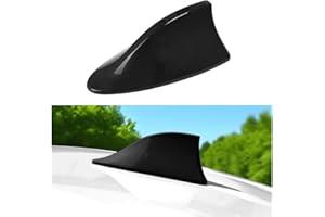 Ywdiml Car Shark Fin Antenna Cover, Top Roof Aerial Base AM/FM Radio Signal Base with Adhesive Tape, Fashionable Automotive Top Decoration Replacement, Universal for Vehicles (Black)