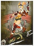 QMx DC Bombshells Harley Quinn Gotham or Bust Art Print