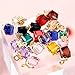 ONVWULR 20Pcs 1 Box Cubic Crystal Charms 10 Colors Pendants for Jewelry Making Necklace Earring Accessory