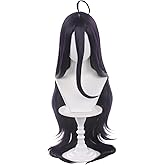 Tongtta Long Straight Black Cosplay Wig Halloween Christamas Costume Party Wig for Adult