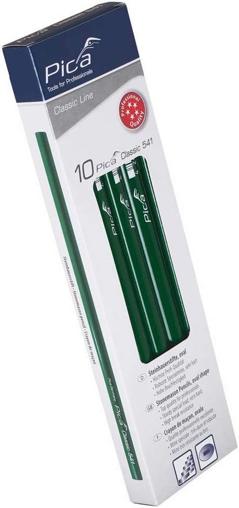 PICA 541/24-10 - Caja con 10 lápices de albañil de 24 cm, Black/White