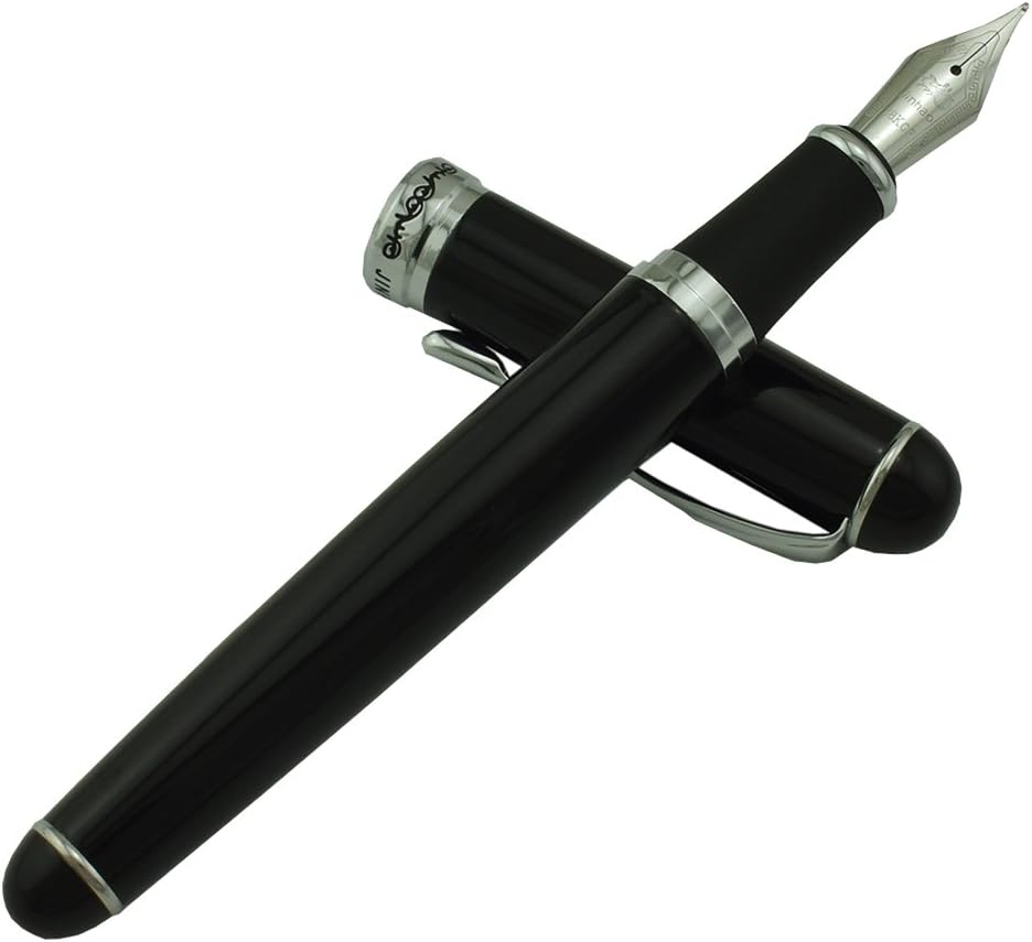 Jinhao X750 Fountain Pen Bright Black Colour Medium Nib 18KGP - Image 4