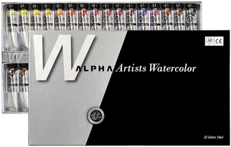 Alpha Silver label Premium Watercolour Paint 15ml 32 Colors Set