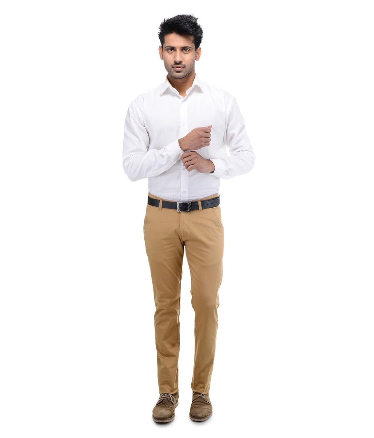 ben martin men's regular fit cotton trousers (combo of 2)