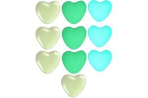 HEALLILY Heart Stone Glow in The Dark Garden Pebbles Glow Stones Rocks Luminous Stones for Walkways Path Patio Lawn Yard Zen Garden Aquarium Decor 10 Pcs (Mixed Color)