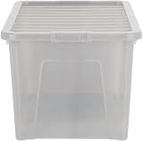 Wham Crystal 60 Litre Storage Box with Lids Pack of 4 Grey view 2