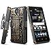 NageBee [Heavy Duty] Shock Proof [Belt Clip] Holster [Kickstand] Combo Case with [Tempered Glass Screen Protector] for ZTE Maven 3, ZTE Overture 3, ZTE Prelude Plus (4G LTE) (Camo)