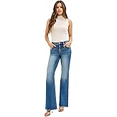 Risen Jeans - Tummy Control High Rise Flare Jeans (33" Inseam) - Includes Official Tag - PF21348 - DK, Size 26 Darkblue