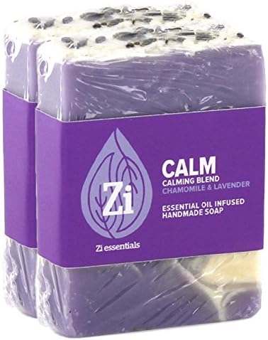 Calm Calming Blend (Chamomile & Lavender) Hand Made Soap. 2.5oz Block - Zi Essentials (2 count)…