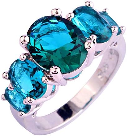 Narica Womens Brilliant 8x10mm Pear Cut Green Topaz Amethyst Cocktail Ring
