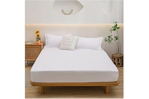 Full Size Fitted Sheet White Hotel Quality - Cotton Ultra Soft & Breathable - Brushed Microfiber - Deep Pocket for Full Size 