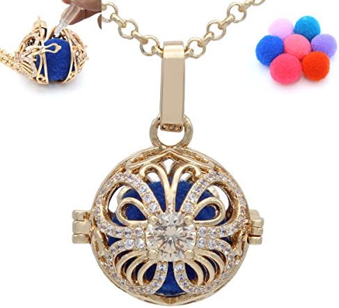 REYOW Fashion Zircon Hollow Locket Pendant Necklace Perfume Aromatherapy Essential Oil Fragrance Diffuser