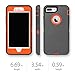 iPhone 7 Plus case, iPhone 8 Plus Case, MAXCURY Shockproof Heavy Duty Three Layer Hybrid Sturdy Armor High Impact Resistant Protective Cover Case for iPhone 7 Plus/8 Plus 5.5 inch (Charcoal/Orange)