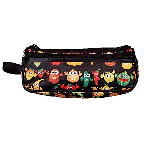 Fruit Vegetable Toiletry Travel Bag Case Black 2 Zipper Gift - Cosmetics, Jewelry, Accessories, Electronics