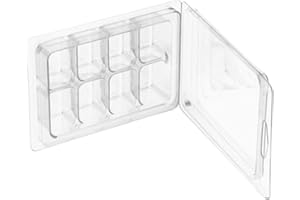 50 Packs Wax Melt Molds, Clear Wax Melt Clamshells Empty Plastic Containers 8 Cavity Plastic Cube Tray for Wickless Candles