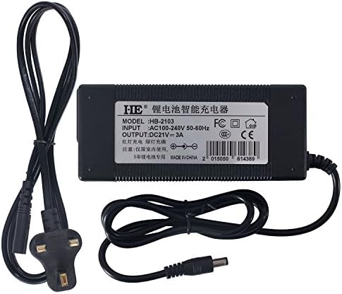 HEBANG 21V 3A Three-stages Lithium Battery Charger 18V 18.5V Battery Charger Electric bicycle charger 14500 14650 17490 18500 18650 26500 Polymer lithium battery Pack Charger DC interface