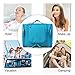 Heavy Duty Waterproof Hanging Toiletry Bag - Travel Cosmetic Makeup Bag for Women & Shaving Kit Organizer Bag for Men - Large Size: 10.2 x 4.5 x 8.5 Inch (Blue)