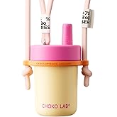 CHAKO LAB Kids Water Bottle with Carrying Rope and Straps | Vacuum Insulated Stainless Steel 16oz for School and Trvels | Two Travel Carrying Options | Vanilla Yellow