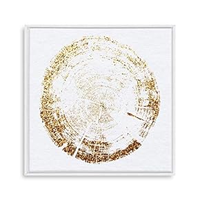 Framed Canvas Home Artwork Decoration Annual Ring Canvas Wall Art for Living Room, Bedroom - 16x16 inches