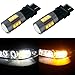 Alla Lighting Newest 4014 62-SMD Super Bright 3157 4157NA T25 LED Switchback Bulbs Dual Color White Yellow Lamps Replacement for Turn Signal Blinker Light (3157/T25)
