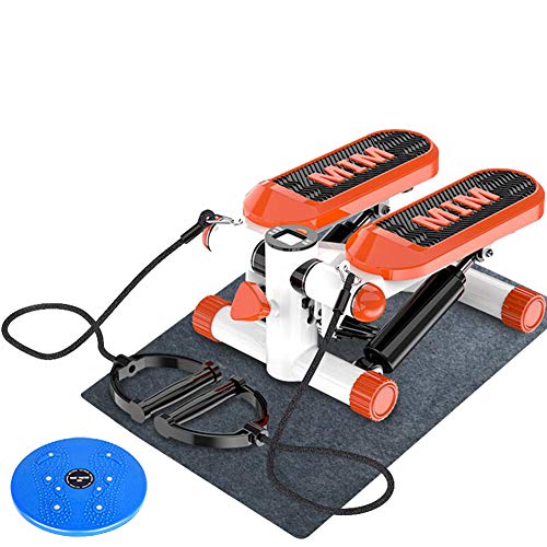 KENL-Stepper-Mini-Fitness-Stair-Stepper-Fitness-Cardio-Exercise-TrainerHeight-Adjustable-Stepper-Twisting-MachineStepper-Exercises-Equipment-Monitor-Resistance-BandsOrange