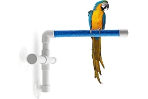 Bird Perch with Suction Cups, Parrot Shower and Window Perch Stand, Parrot Wall Bath Standing Rack for Bird, Cockatoo, Macaw,
