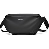 Seektop 6L Waterproof Sling Bag for Men, Expandable Crossbody Backpack with Magnetic Buckle & Luggage Strap, Lightweight for Travel, Gym, Work