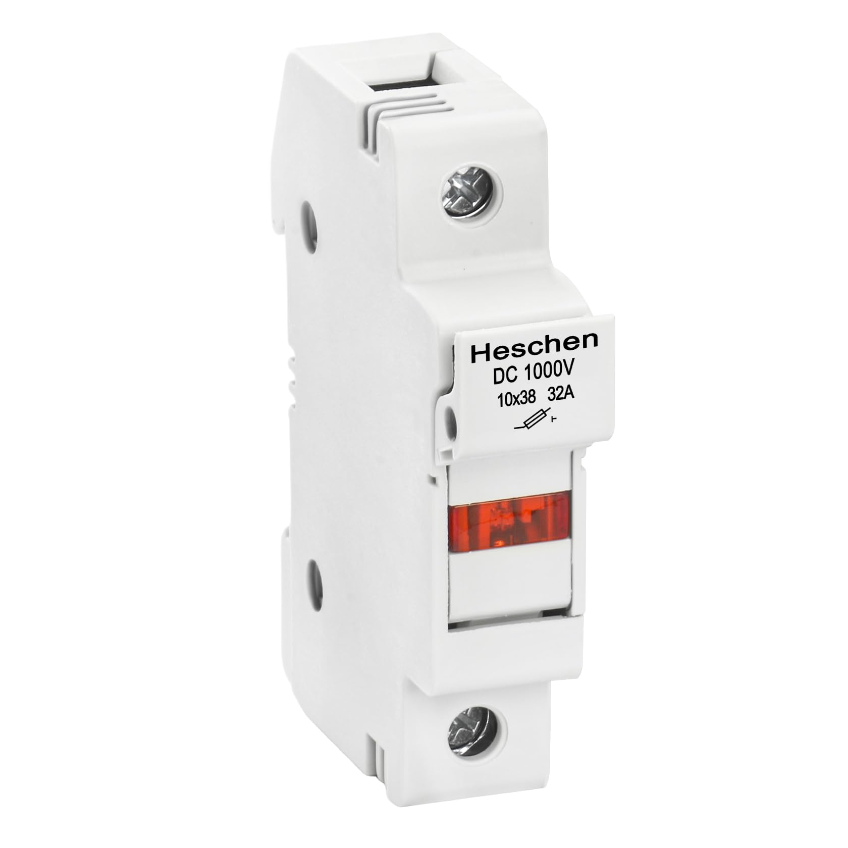 Heschen Solar/Photovoltaic Holder, PV Holder, RT18-32(X), DC1000V 32A, 1 Pole, Blown Fuse Indication, 35mm DIN Rail Mounting, for ST-10PV 10 * 38mm Fuse, CE Listed
