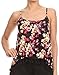 Simplicity Women's Multi Colored Print Spaghetti Strap Cami Top w/ Tassel Trim