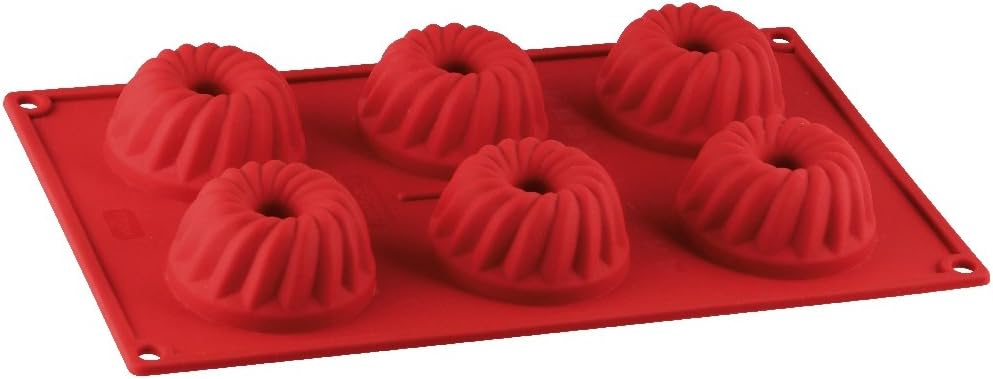 Dr. Oetker Mini Gugelhupfform 6-er Silikon Flexxibel, Gugelhupf Backform, für süße Mini-Gugelhupfe, praktisches Plastik-Silikon, Menge: 1 Stück