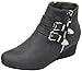 Dream Pairs New Women's GHILE Fashion Double Buckle Side Zipper Platform Wedge Heel Shoes Booties