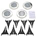 Tomshine Solar Ground Lights Disk Lights Outdoor Waterproof 4 LED Solar Garden Lights for Lawn Yard Deck Patio (Warm White, 4 Pack)
