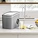 hOmeLabs Portable Ice Maker Machine for Countertop - Makes 26 lbs of Ice per 24 hours - Ice Cubes ready in 8 Minutes - Electric Ice Making Machine with Ice Scoop and 1.5 lb Ice Storage - Metallic Gray