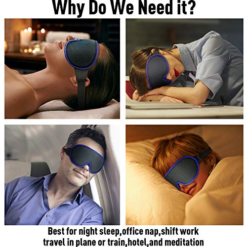 Sleep Mask,Sleeping Mask,Eye Mask for Sleeping Women & Men,Eye Covers,Upgrade 3D Design & Ultra Soft Breathable with Adjustable Strap,100% Blackout Eye Masks,Blindfold for Completely dark Hohiyo-Black