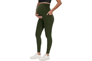 UBCUTE Women's Maternity Leggings Over The Belly-High Waisted Pregancy Yoga Pants Workout Active with Pockets