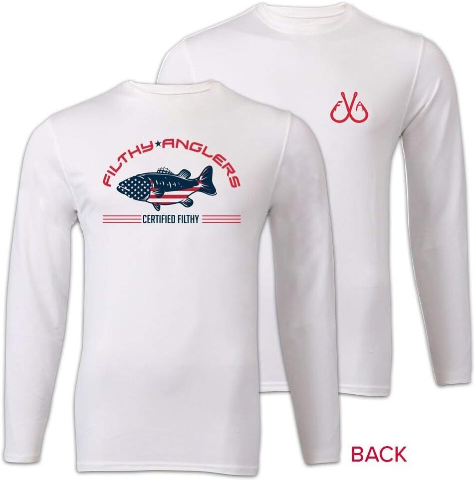 Filthy Anglers Long Sleeve Performance UPF Fishing Shirt : Bamboo Material : Lightweight UV Protection - Multiple Options