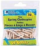 Loew-Cornell 426931 1" Simply Art Wood Tiny Spring Clothespins, Natural Beige