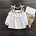 Colorful Childhood Little Girls Off Shoulder Flower White T Shirt Summer Blouse