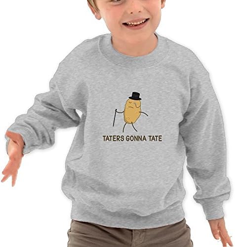 Honxjsnz Taters Gonna Tate Toddler Girls&Boys Lovely Warm Round Neck Sweatshirt 3 Toddler Ash
