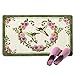 Collections Etc Hummingbird Floral Skid-Resistant Bath Accent Rug, Green