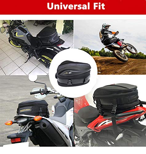 Motorcycle Tail Bag, Meago Multifunctional Sport Seat Bag Nylon Luggage Bag Motorbike Back Seat Bag Tear-Resistant Motorbike Accessories Bag for Universal Fit,15 Liters (Tail Bag) - Thumbnail 5